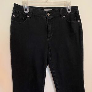 VGUC So Slimming CHICOS Black Denim Jeans sz 1 Short Stretch
